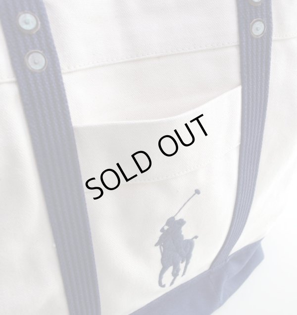 画像9: ★送料無料★＜人気再入荷＞【ラルフローレン】ビッグポニー トートバッグ（ナチュラル/ネイビー）