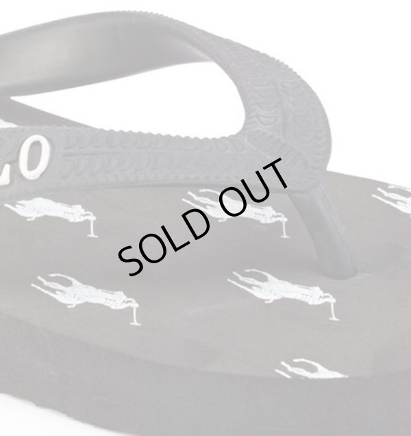 画像4: 【ラルフローレン】ポニーロゴ ビーチサンダル（ブラック/ホワイト）＜17-23cm＞