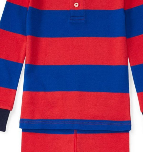 画像4: ★メール便無料★【ラルフローレン】綿100％ストライプコットンパジャマセット（レッドマルチ）＜SIZE5-7＞