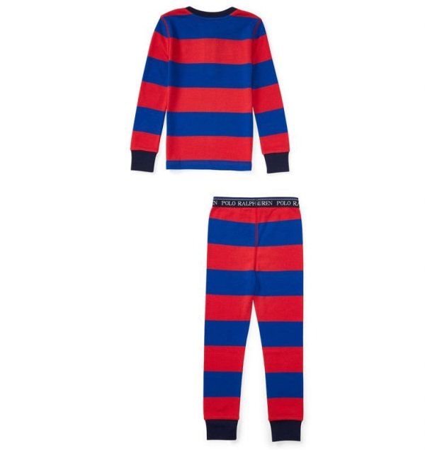 画像7: ★メール便無料★【ラルフローレン】綿100％ストライプコットンパジャマセット（レッドマルチ）＜SIZE5-7＞