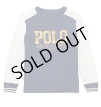 ★メール便無料★【ラルフローレン】長袖コットンPOLOTシャツ（ネイビー）＜2T-SIZE7＞