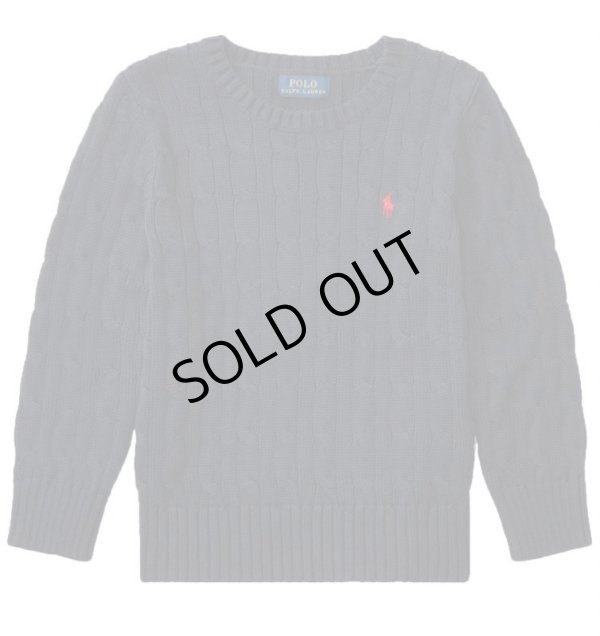 画像1: 【ラルフローレン】クラシックケーブルコットンセーター（ネイビー）＜2T-SIZE7＞