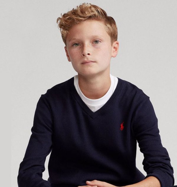 画像5: ★メール便無料★【ラルフローレン】コットンVネックセーター（ネイビー/ワインレッド）＜S/M/L/XL＞