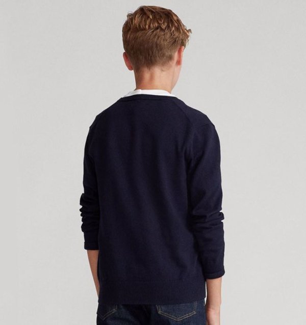 画像9: ★メール便無料★【ラルフローレン】コットンVネックセーター（ネイビー/ワインレッド）＜S/M/L/XL＞