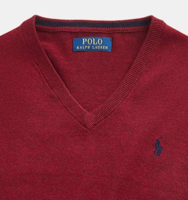 画像3: ★メール便無料★【ラルフローレン】コットンVネックセーター（ネイビー/ワインレッド）＜S/M/L/XL＞