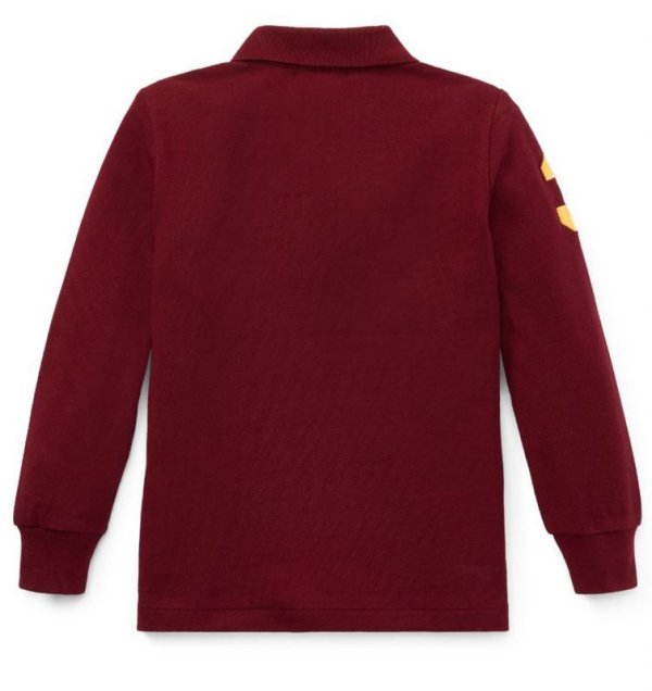 画像4: ★メール便無料★【ラルフローレン】長袖コットンメッシュポロシャツ（ワイン＆イエロー）＜2T-SIZE7＞