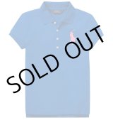 ★メール便無料★【ラルフローレン】ガールズ 半袖 ビッグポニー ストレッチ メッシュ ポロシャツ（ブルー）＜S-XL＞