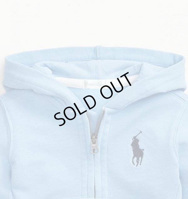 画像3: 【ラルフローレン】Big Pony フレンチテリー フーディ フードパーカー（ネイビー/ライトブルー） 