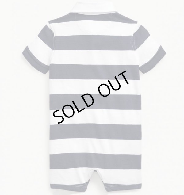 画像6: ★メール便無料★【ラルフローレン】ストライプ コットン ラグビーショートオール（ライトブルー/ネイビー） 