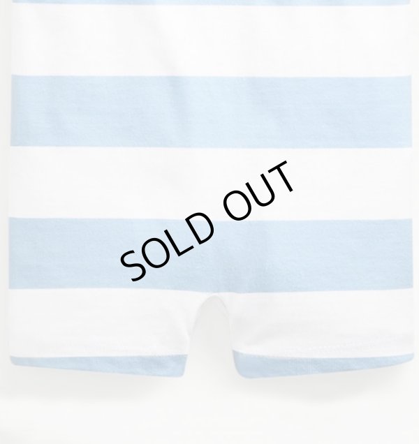 画像5: ★メール便無料★【ラルフローレン】ストライプ コットン ラグビーショートオール（ライトブルー/ネイビー） 