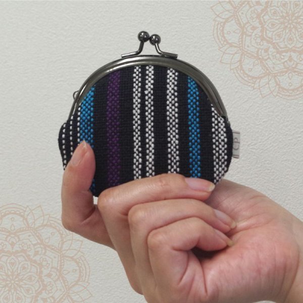 画像3: ぺたんこ*がま口財布（インド綿）4色