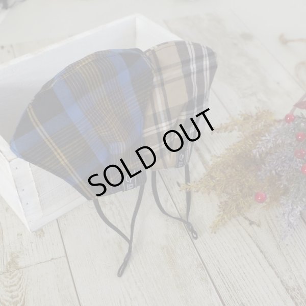 画像4: ★メール便無料★【男性/女性/子供】クレンゼ 上質コットン ハンドメイドマスク＜チェッククロス＞（ベージュ系/ブルー系）