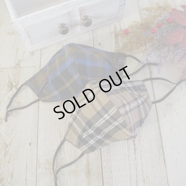 画像3: ★メール便無料★【男性/女性/子供】クレンゼ 上質コットン ハンドメイドマスク＜チェッククロス＞（ベージュ系/ブルー系）