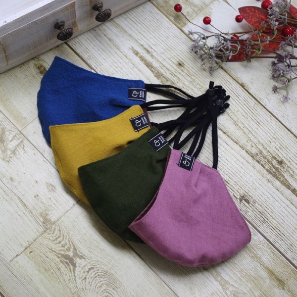 画像3: ★メール便無料★【男性/女性/子供】ハンドメイドマスク アジャスター ストッパー付 フィルタポケット付 ＜綿麻＞