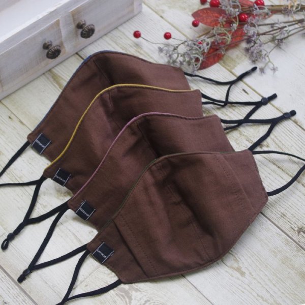 画像6: ★メール便無料★【男性/女性/子供】ハンドメイドマスク アジャスター ストッパー付 フィルタポケット付 ＜綿麻＞