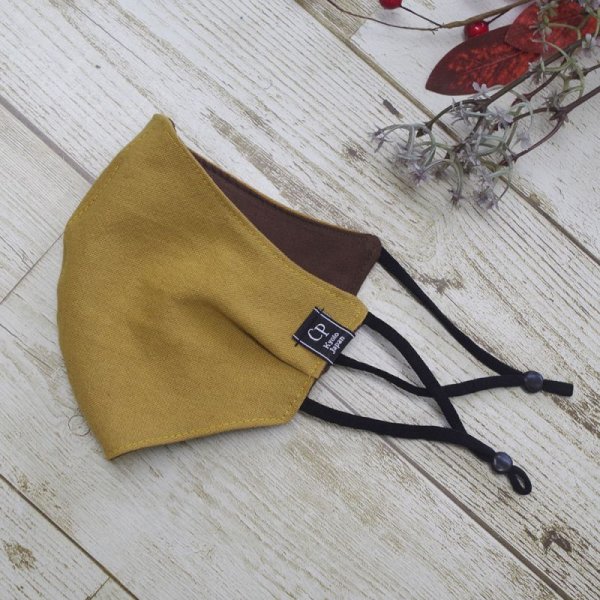 画像5: ★メール便無料★【男性/女性/子供】ハンドメイドマスク アジャスター ストッパー付 フィルタポケット付 ＜綿麻＞