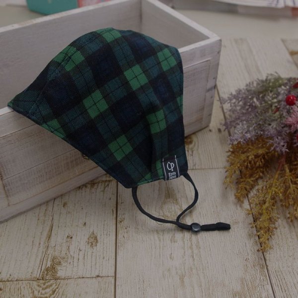 画像4: ★メール便無料★【男性/女性/子供】布マスク クレンゼ ブラックウォッチ  ＜ツイル綿100％＞（タータンチェック）