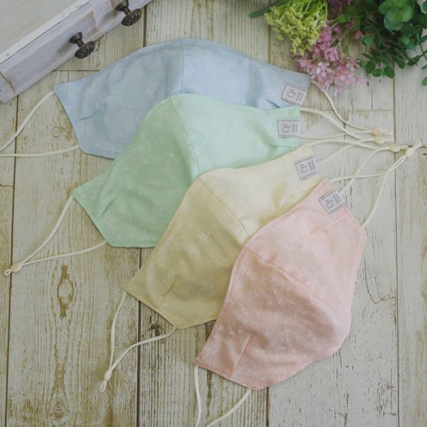 画像3: ★メール便無料★【男性/女性/子供】涼感 冷感 マスク フィルタポケット付＜綿100％＞（パステル バラ柄/全4色）