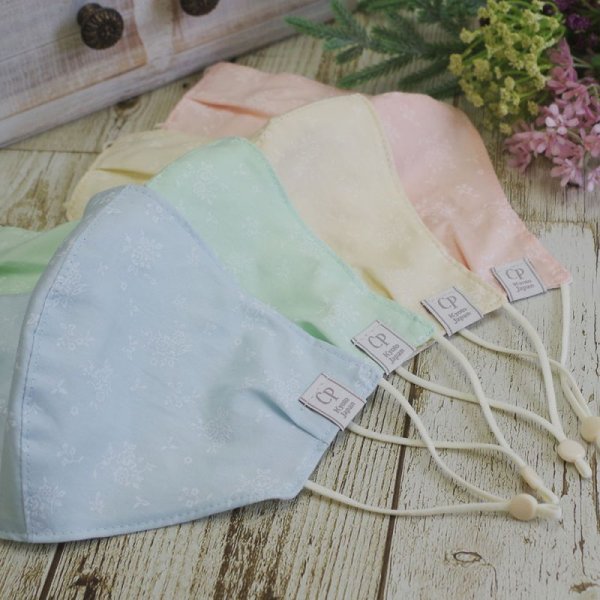 画像4: ★メール便無料★【男性/女性/子供】涼感 冷感 マスク フィルタポケット付＜綿100％＞（パステル バラ柄/全4色）