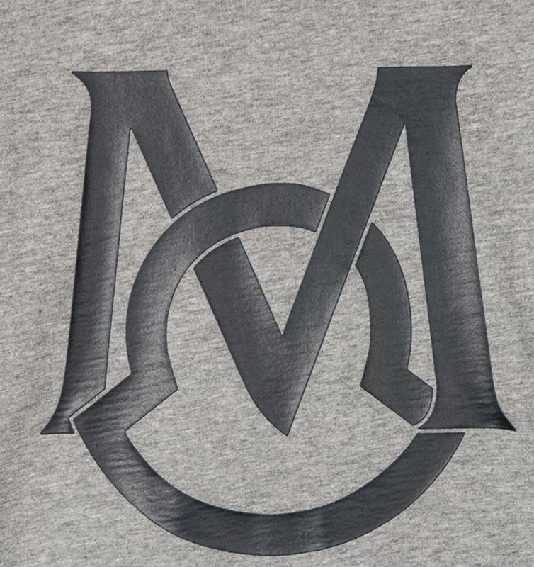 モンクレール クルーネック ベアプリント 半袖Tシャツ メンズ グレー M コットン MONCLER