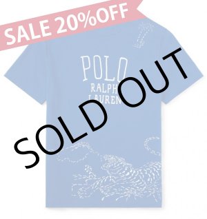 画像: ★メール便無料★【ラルフローレン】半袖コットン和風グラフィックＴシャツ（ブルー）