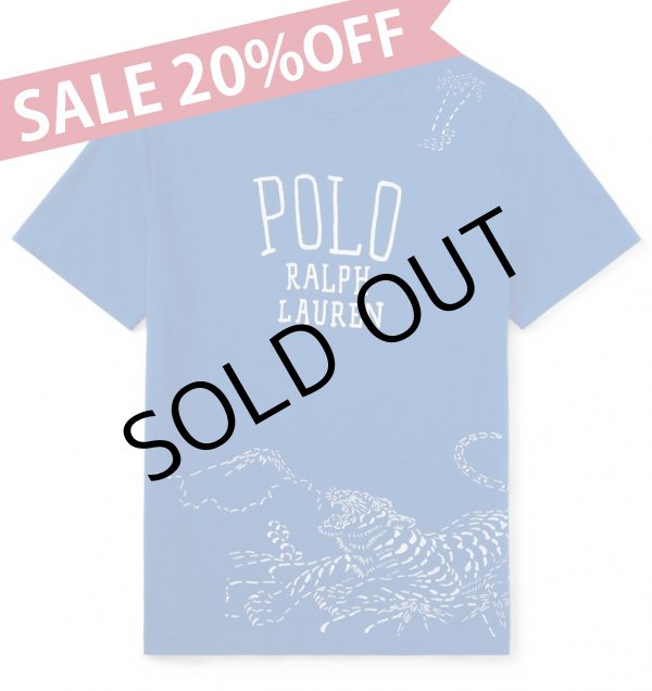 画像1: ★メール便無料★【ラルフローレン】半袖コットン和風グラフィックＴシャツ（ブルー） (1)