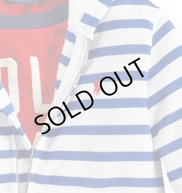 画像3: 【ラルフローレン】ストライプド コットン テリー フードパーカー (3)