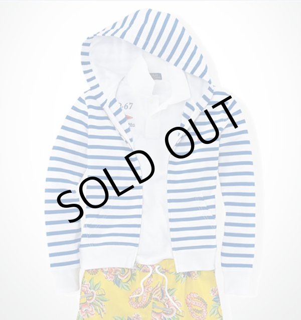 画像5: 【ラルフローレン】ストライプド コットン テリー フードパーカー (5)